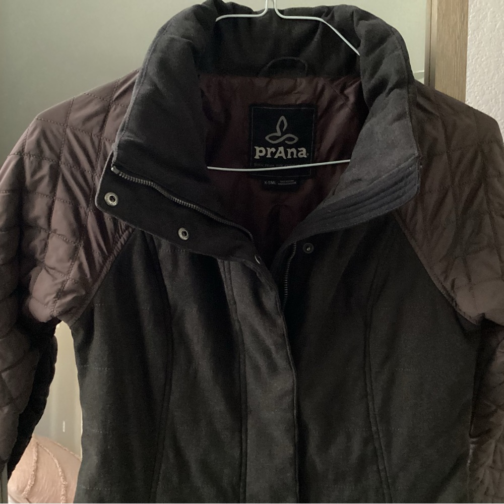 Prana Duster Jacket Coat women xs Long Brown Winter